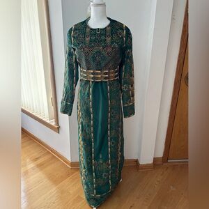 Elegant Green Embroidered Dress